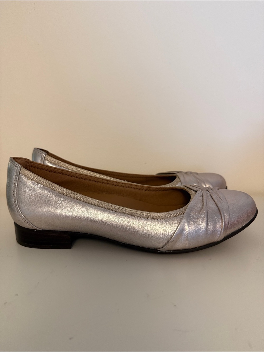 Clarks Metallic Silver Knot Detail Shoe